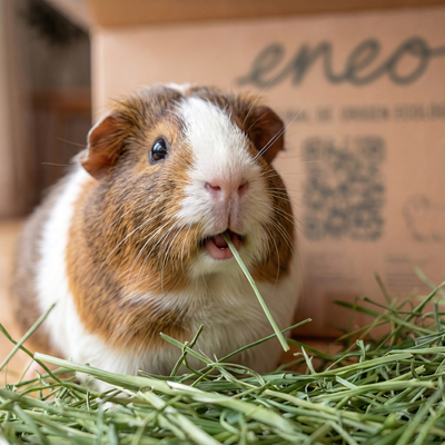 Cobaya comiendo heno macro 2kg